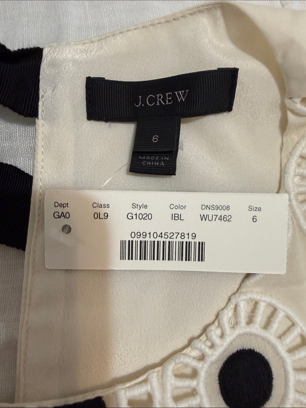 J. Crew Cream Eyelet Tank with Black Circle Details - Picture 3 of 5